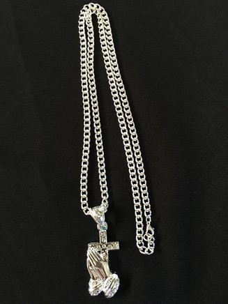 Silver Praying Hands Necklace
