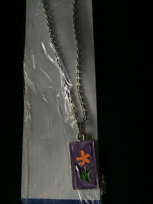 Metal Orange Flower Necklace